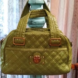 Marc Jacobs quilted Kelly green Ursula leather purse